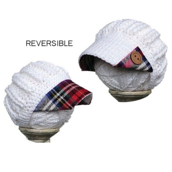 The Unbranded Brand Accessories - Plaid Spirit Reversible Plaid Knit Kids Hats
